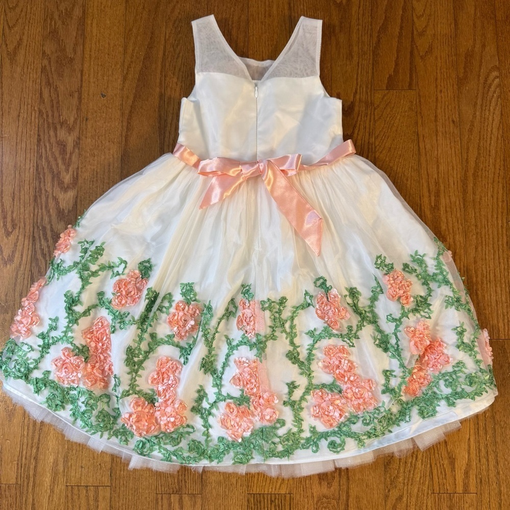 American Princess White and Pink Floral Dress Girls Size 7 - Picture 2 of 6